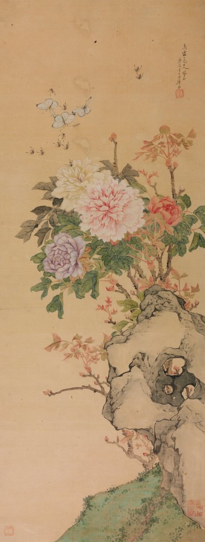 Peony and Butterflies by Ju Lian